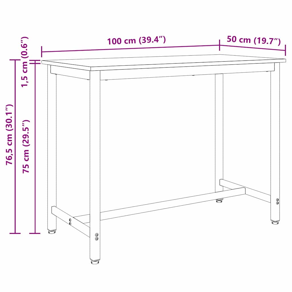 τραπέζι Δρύς Sonoma 100 x 50 x 76,5 εκ.