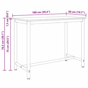 τραπέζι Δρύς Sonoma 100 x 50 x 76,5 εκ.