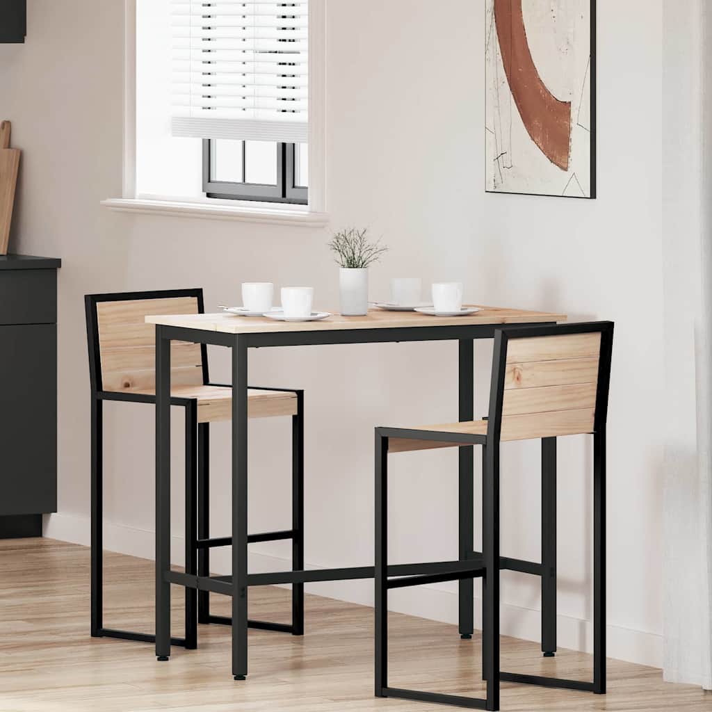 τραπέζι Φυσικό 100 x 50 x 91 cm Μηχανισμένο ξύλο και ατσάλι