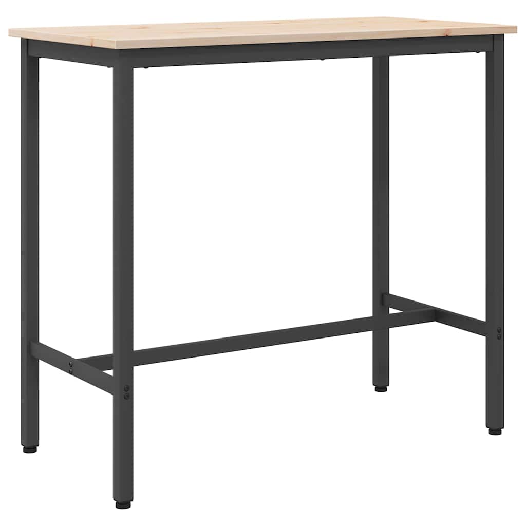 τραπέζι Φυσικό 100 x 50 x 91 cm Μηχανισμένο ξύλο και ατσάλι