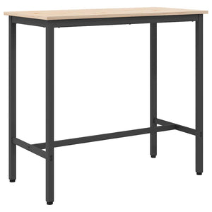 τραπέζι Φυσικό 100 x 50 x 91 cm Μηχανισμένο ξύλο και ατσάλι