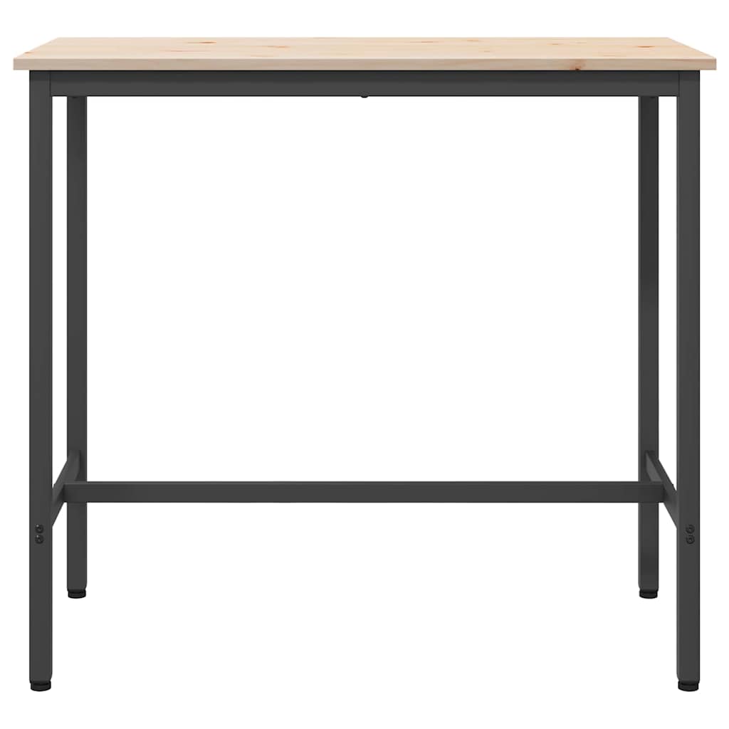 τραπέζι Φυσικό 100 x 50 x 91 cm Μηχανισμένο ξύλο και ατσάλι