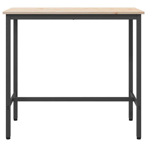 τραπέζι Φυσικό 100 x 50 x 91 cm Μηχανισμένο ξύλο και ατσάλι