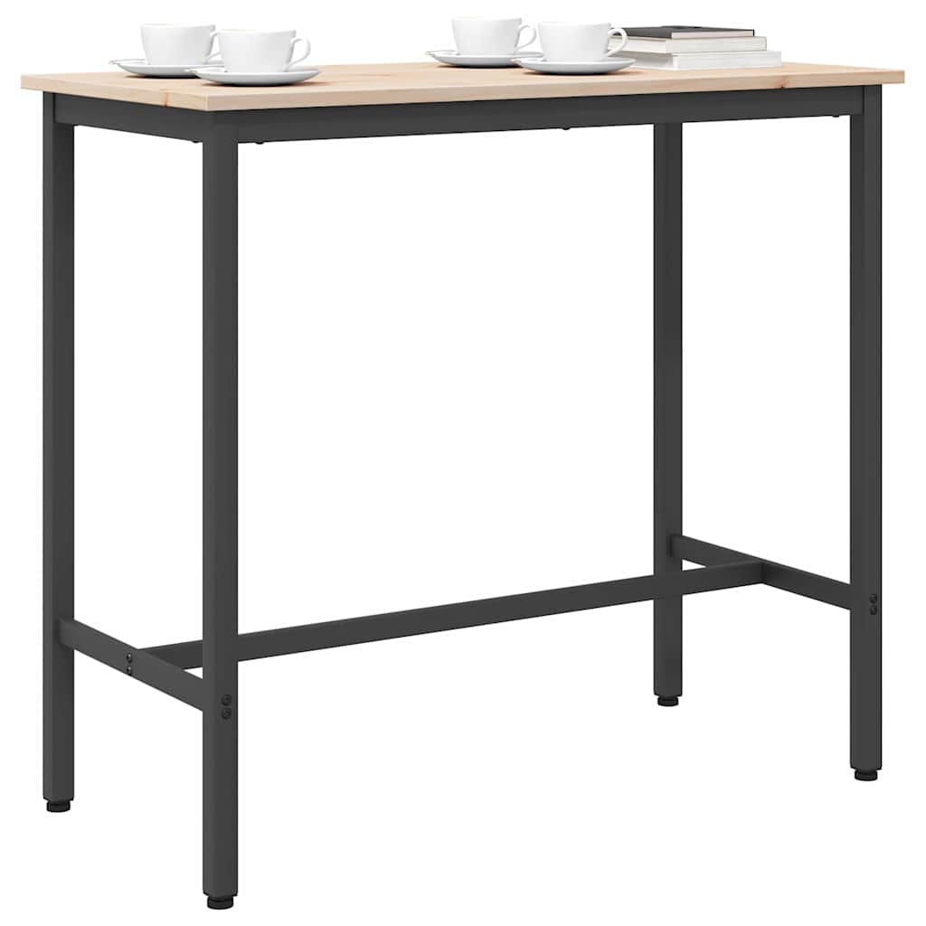 τραπέζι Φυσικό 100 x 50 x 91 cm Μηχανισμένο ξύλο και ατσάλι