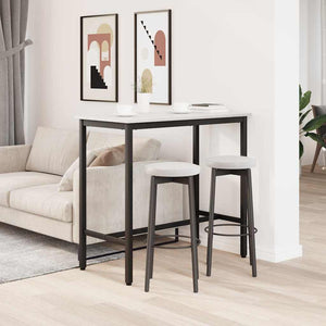 τραπέζι Λευκό 100 x 50 x 91 cm Μηχανισμένο ξύλο και ατσάλι