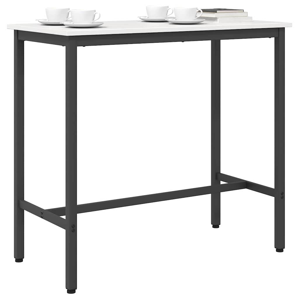 τραπέζι Λευκό 100 x 50 x 91 cm Μηχανισμένο ξύλο και ατσάλι