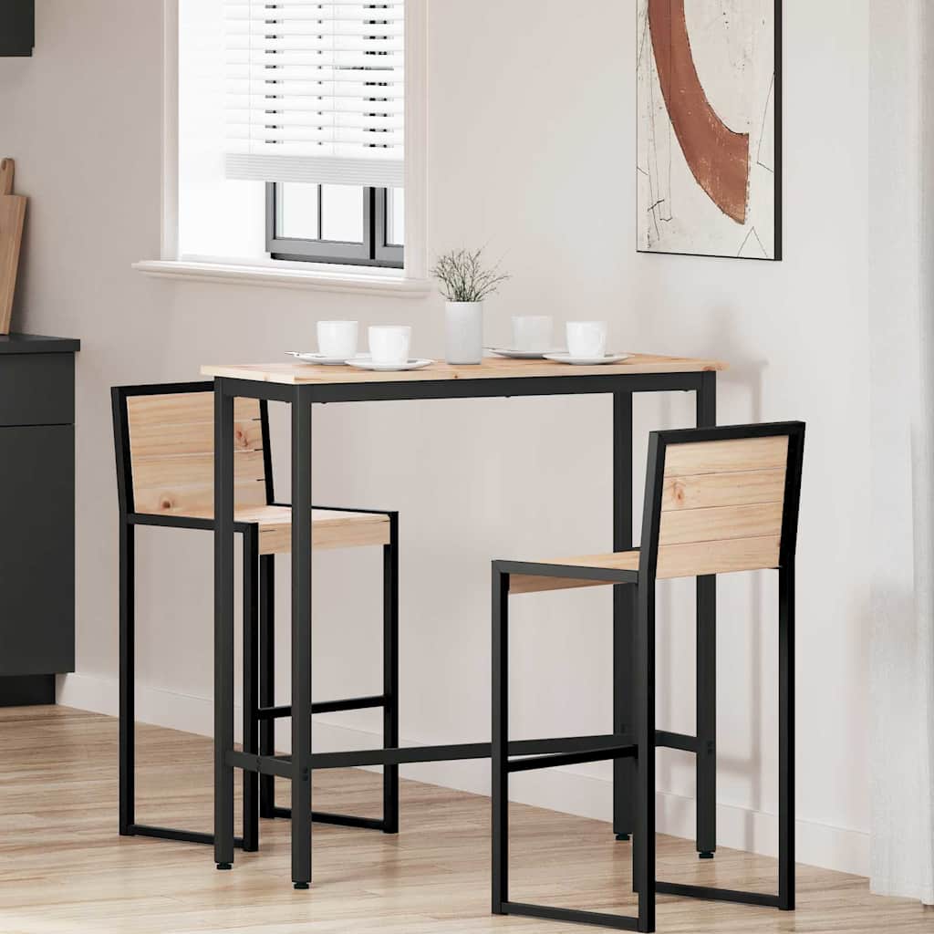 τραπέζι Φυσικό 100 x 40 x 101 εκ Μηχανισμένο ξύλο και ατσάλι - Pakobazaar