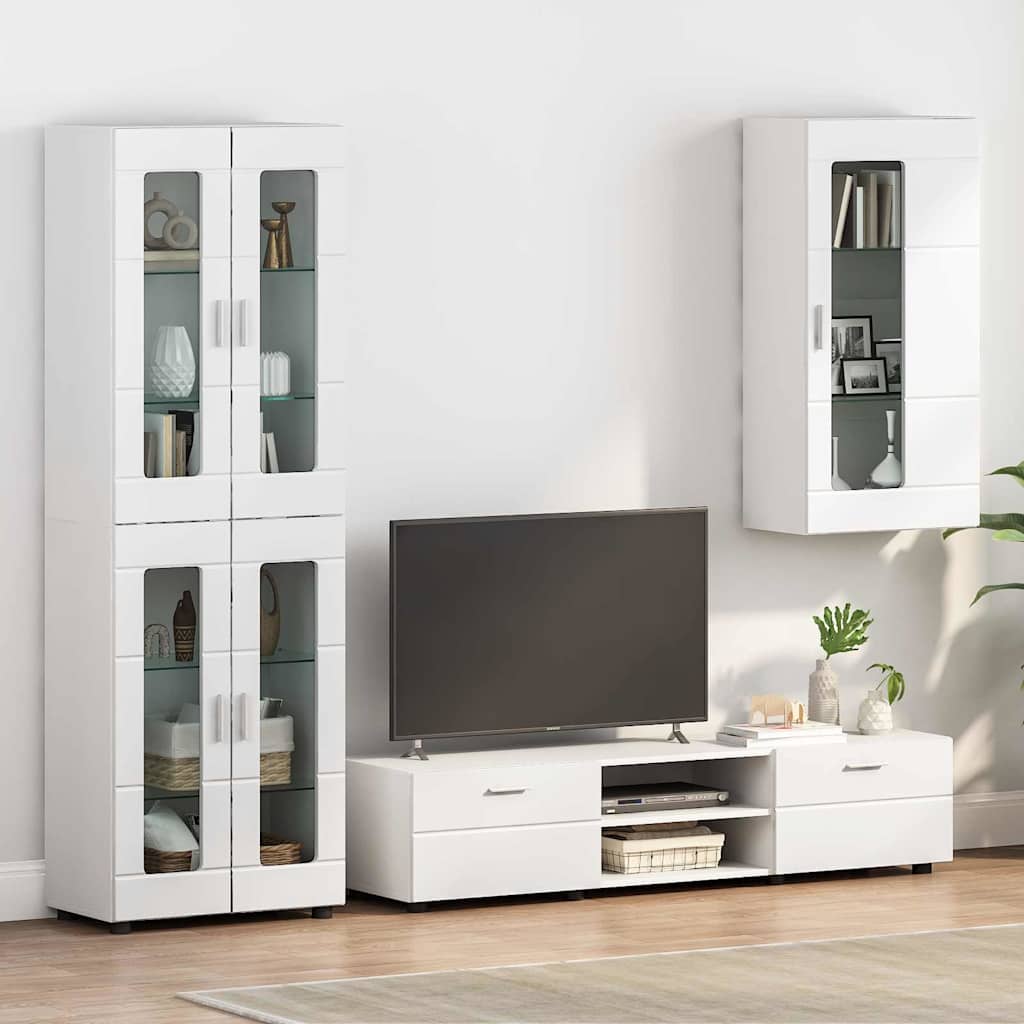 Ξύλινο Ντουλάπι Υψηλής γυαλάδας λευκό 50 x 29 x 100 εκ