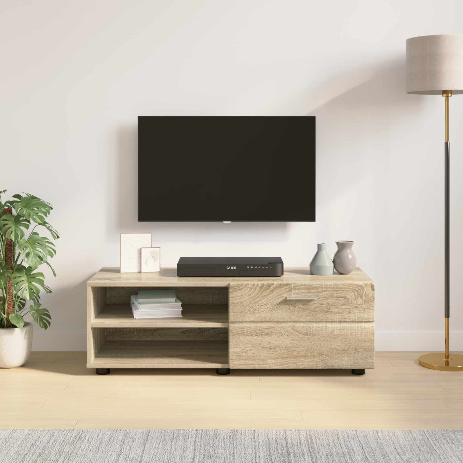 Ξύλινο Ντουλάπι με συρτάρι Δρύς Sonoma 100,5 x 39 x 30 εκ - Pakobazaar