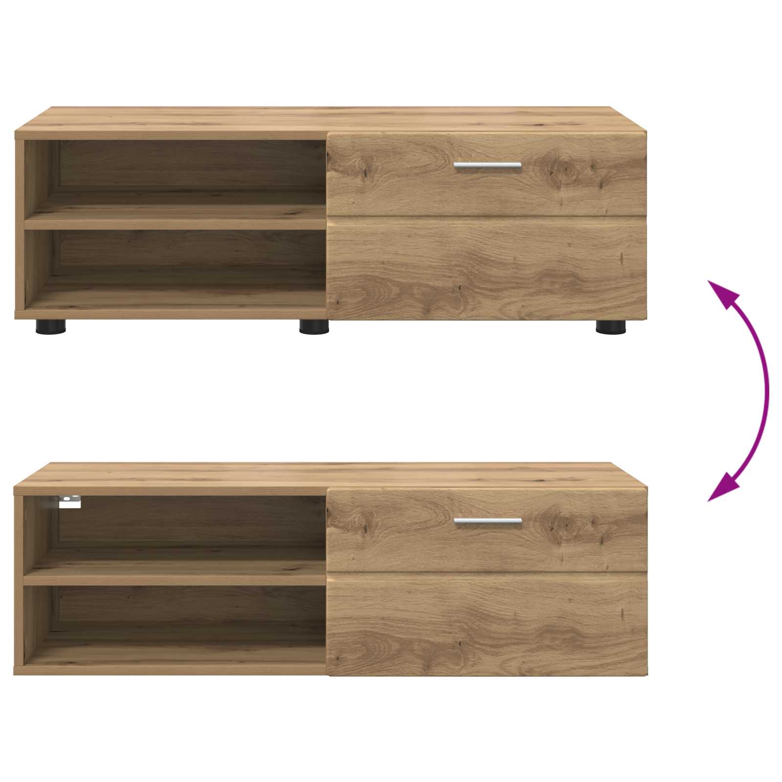 Ξύλινο Ντουλάπι με συρτάρι Artisan Oak 100,5 x 39 x 30 εκ - Pakobazaar