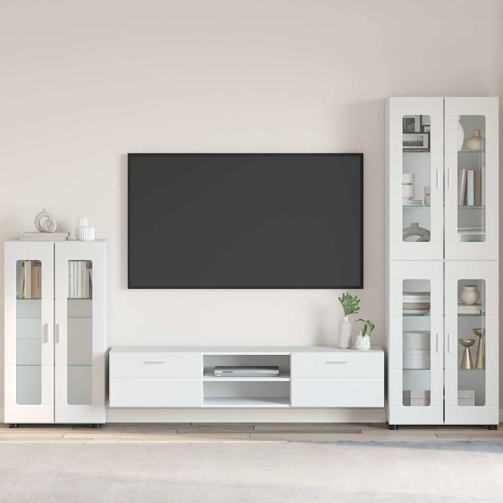 Πλαϊνό γραφείο με ράφι με πόρτα FLORIN Λευκό 55,5 x 29 x 103 εκ - Pakobazaar