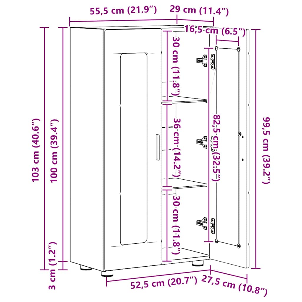 Πλαϊνό γραφείο με ράφι FLORIN Δρύς Sonoma 55,5 x 29 x 103 εκ - Pakobazaar