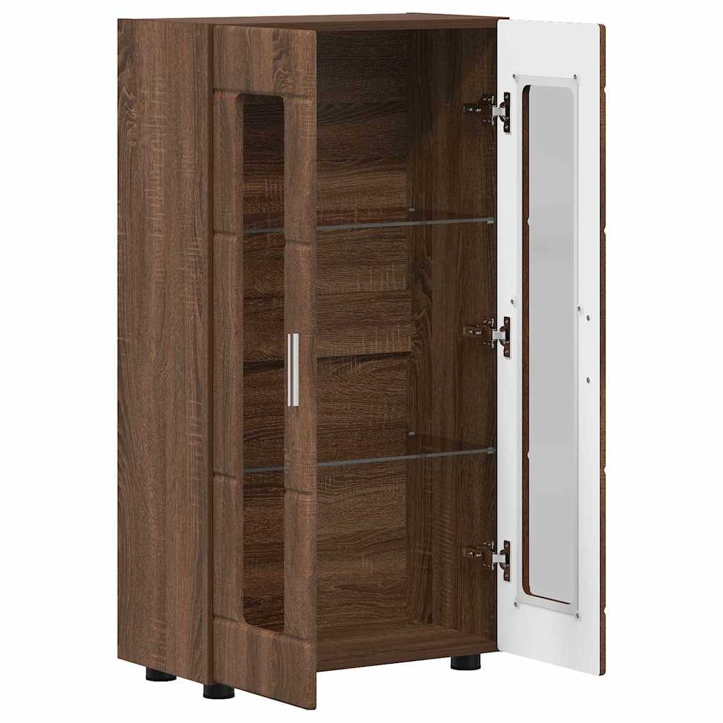 Πλαϊνό γραφείο με ράφι FLORIN Καφέ δρυς 55,5 x 29 x 103 εκ - Pakobazaar