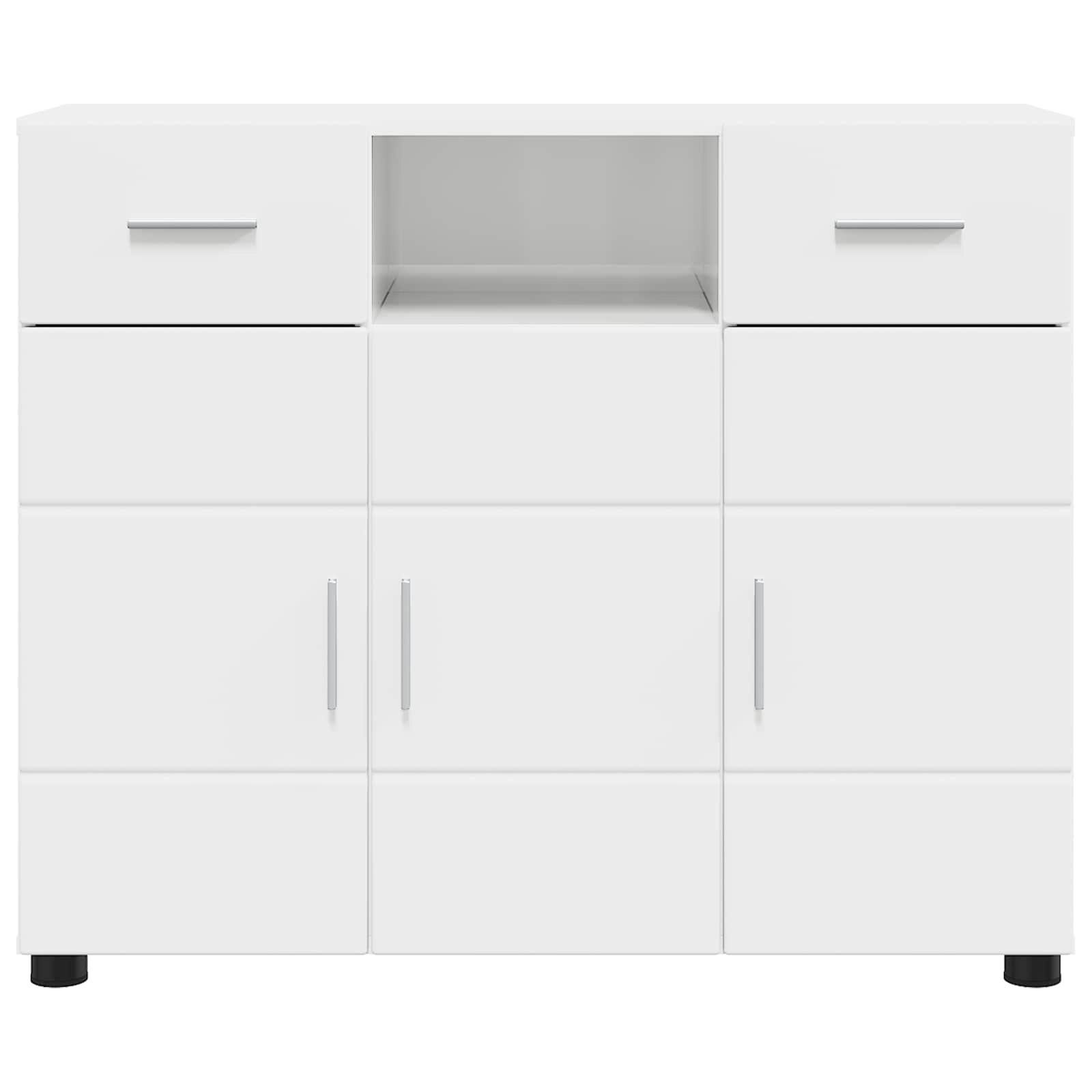 Ξύλινο Ντουλάπι Υψηλής γυαλάδας λευκό 88,5 x 30,5 x 73 εκ - Pakobazaar