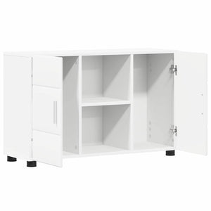 Πλαϊνό γραφείο με ράφι FLORIN Λευκό 88,5 x 30,5 x 55,5 εκ - Pakobazaar