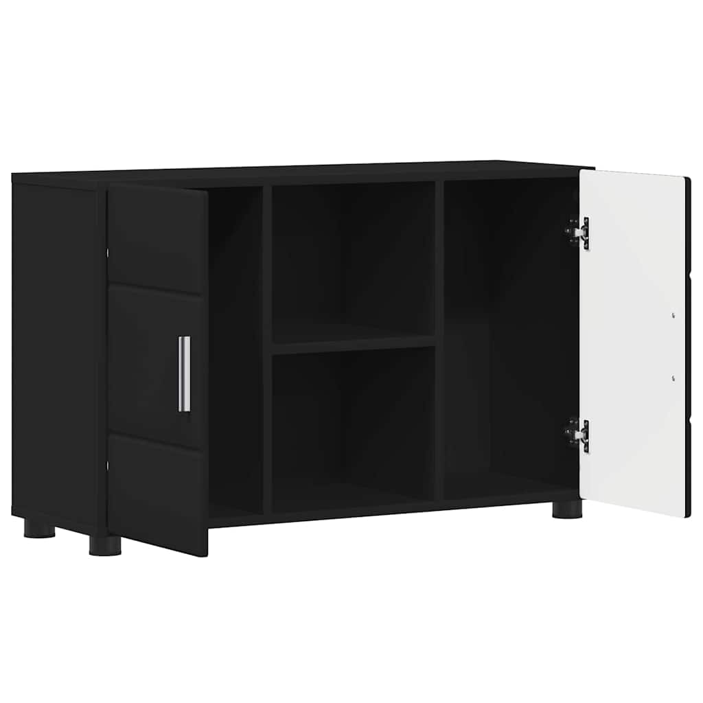 Πλαϊνό γραφείο με ράφι FLORIN Μαύρο 88,5 x 30,5 x 55,5 εκ - Pakobazaar