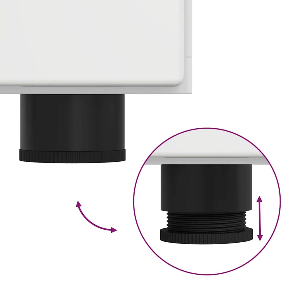 Πλαϊνό γραφείο FLORIN Υψηλής γυαλάδας λευκό Επεξεργασμένο ξύλο - Pakobazaar