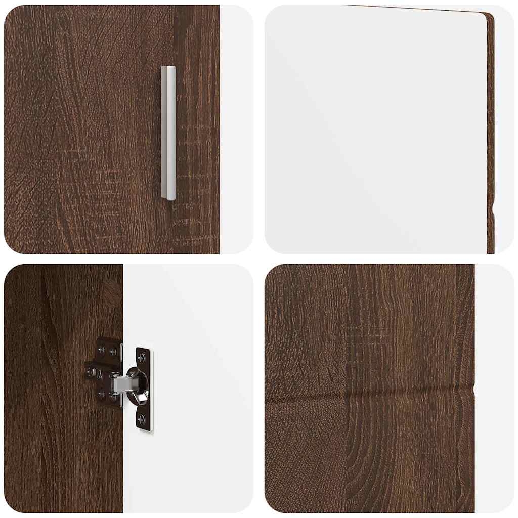 Πλαϊνό γραφείο FLORIN 88,5 x 30,5 x 55,5 εκ Καφέ δρυς - Pakobazaar