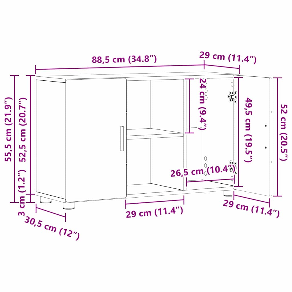 Πλαϊνό γραφείο με ράφι FLORIN Παλιό ξύλο 88,5 x 30,5 x 55,5 εκ - Pakobazaar