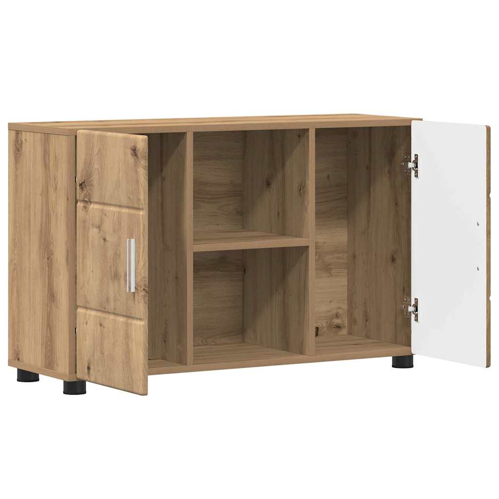 Πλαϊνό γραφείο με ράφι FLORIN Artisan Oak 88,5 x 30,5 x 55,5 εκ - Pakobazaar