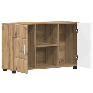 Πλαϊνό γραφείο με ράφι FLORIN Artisan Oak 88,5 x 30,5 x 55,5 εκ - Pakobazaar