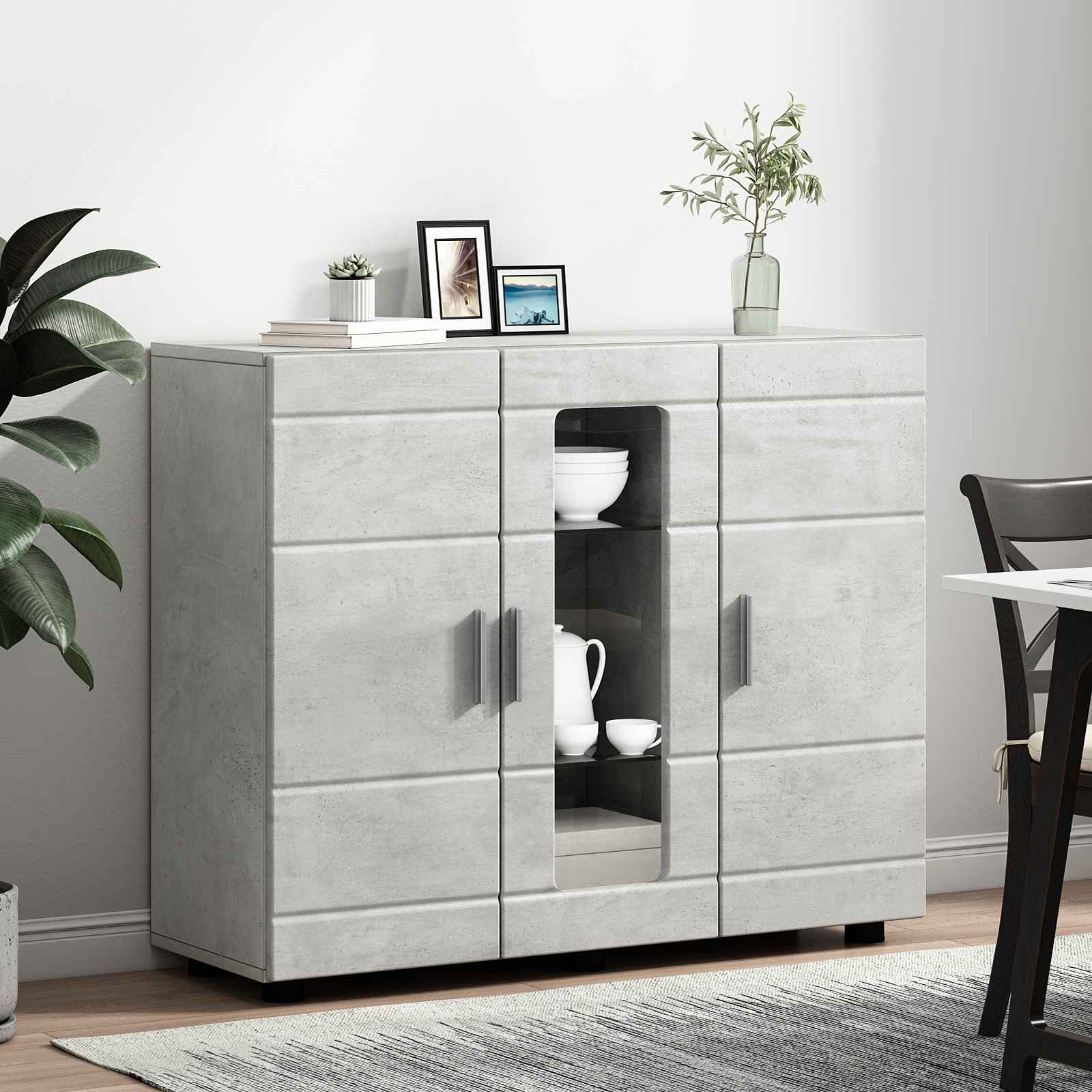 Ξύλινο Ντουλάπι Σκυρόδεμα Γκρι 88,5 x 30,5 x 73 εκ - Pakobazaar