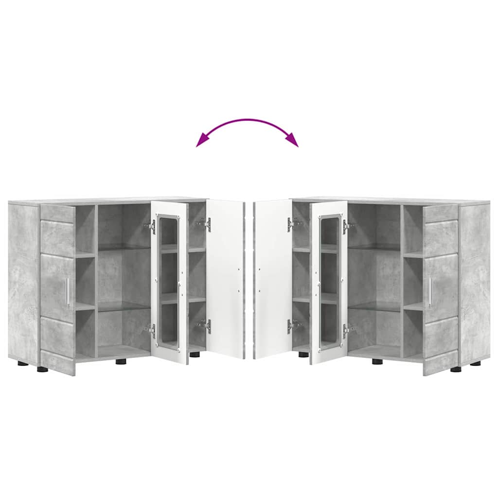 Ξύλινο Ντουλάπι Σκυρόδεμα Γκρι 88,5 x 30,5 x 73 εκ - Pakobazaar