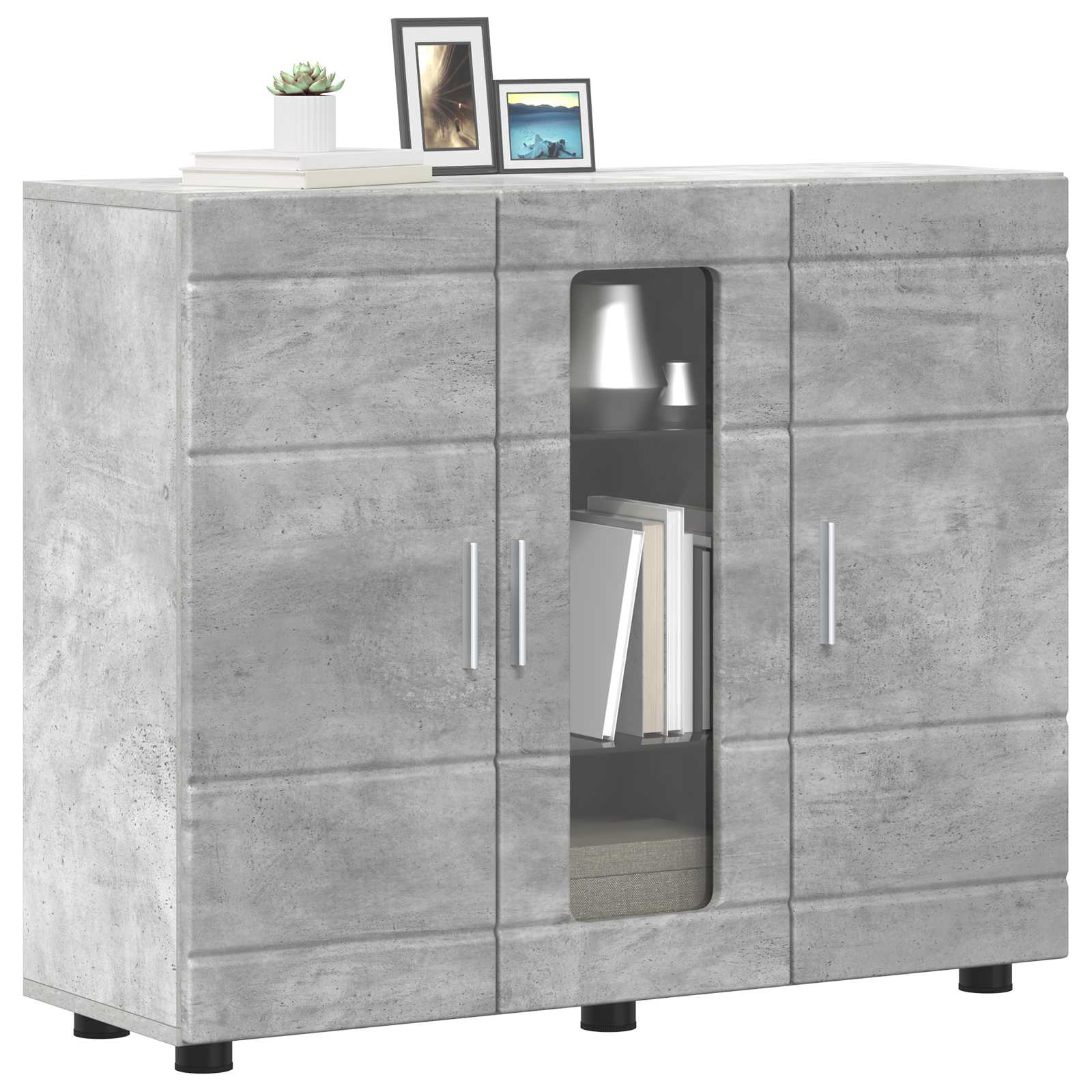 Ξύλινο Ντουλάπι Σκυρόδεμα Γκρι 88,5 x 30,5 x 73 εκ - Pakobazaar