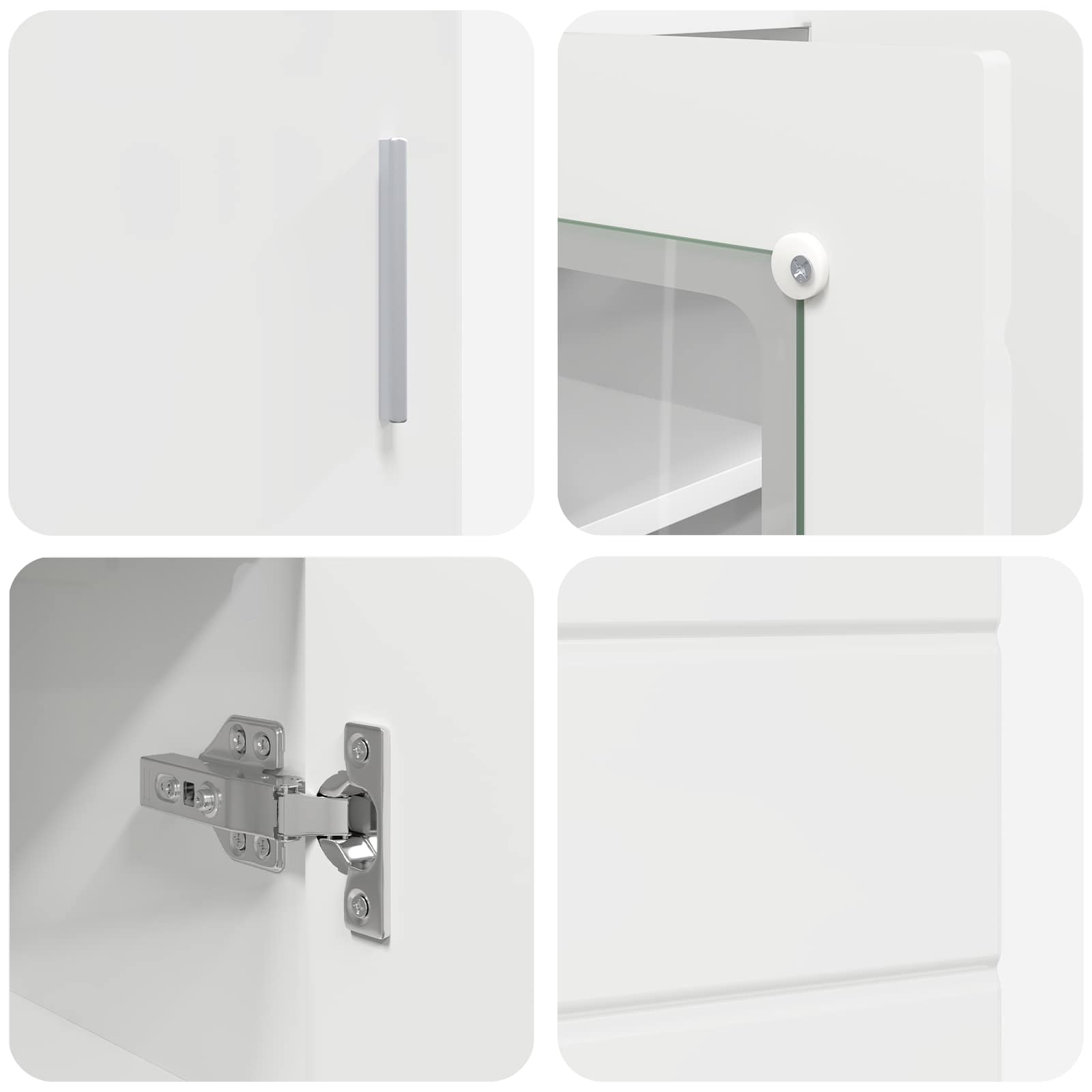 Ξύλινο Ντουλάπι Υψηλής γυαλάδας λευκό 88,5 x 30,5 x 73 εκ - Pakobazaar