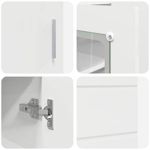Ξύλινο Ντουλάπι Υψηλής γυαλάδας λευκό 88,5 x 30,5 x 73 εκ - Pakobazaar