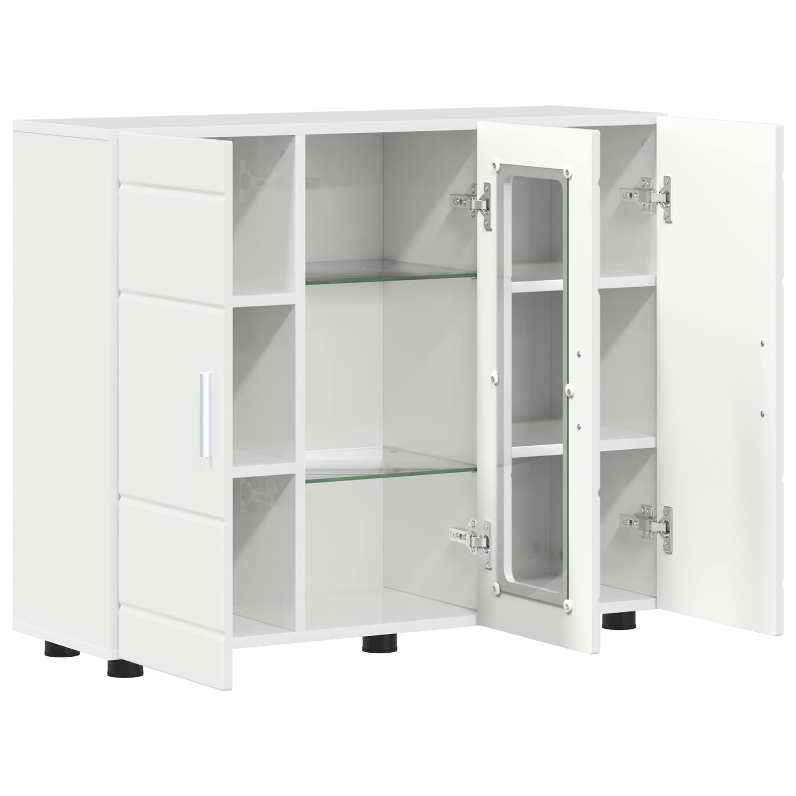 Ξύλινο Ντουλάπι Υψηλής γυαλάδας λευκό 88,5 x 30,5 x 73 εκ - Pakobazaar