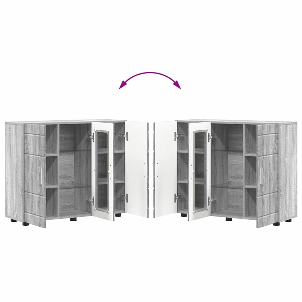 Ξύλινο Ντουλάπι με αποθήκευση Γκρίζο Σονομα 88,5 x 30,5 x 73 εκ