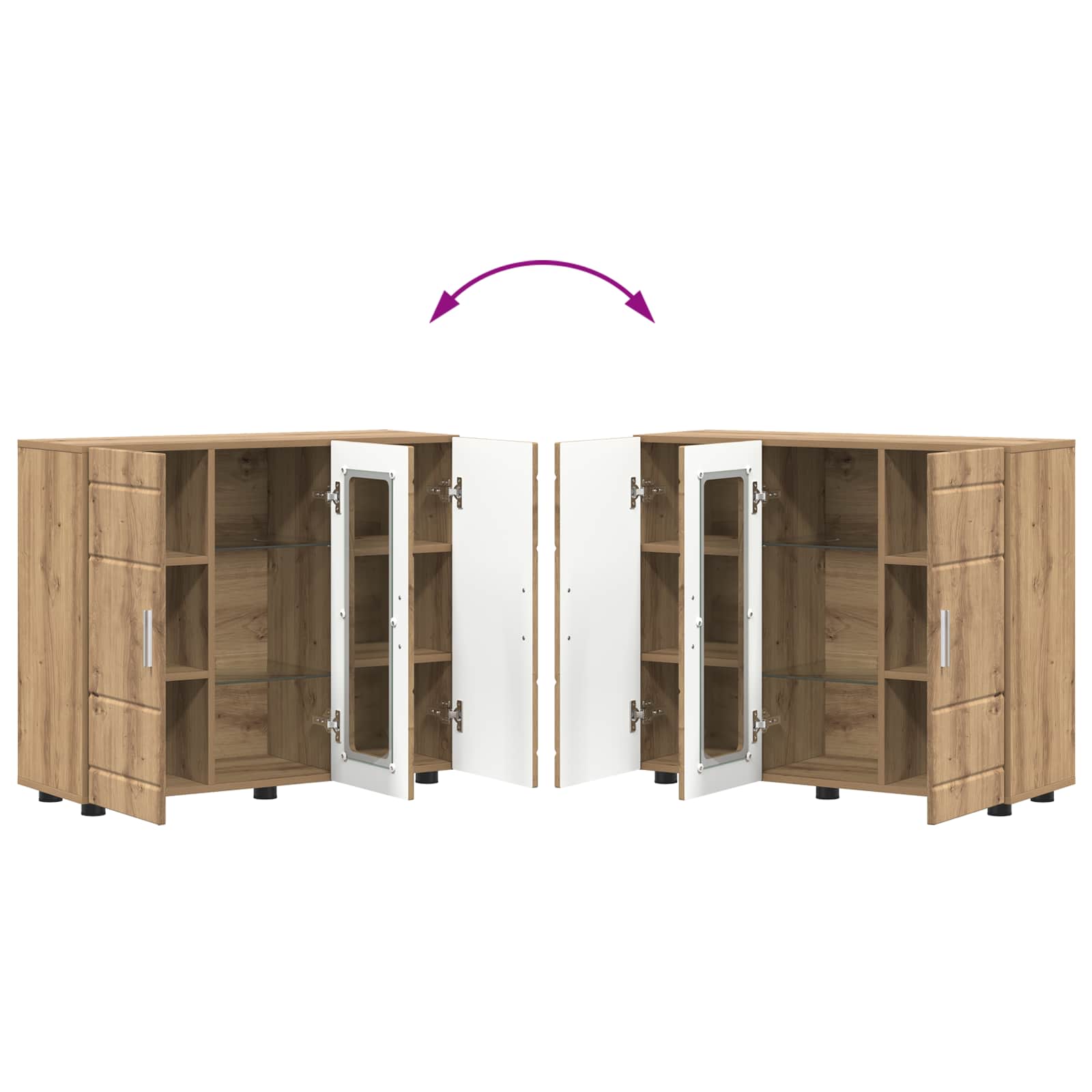 Ξύλινο Ντουλάπι με αποθήκευση Artisan Oak 88,5 x 30,5 x 73 εκ - Pakobazaar