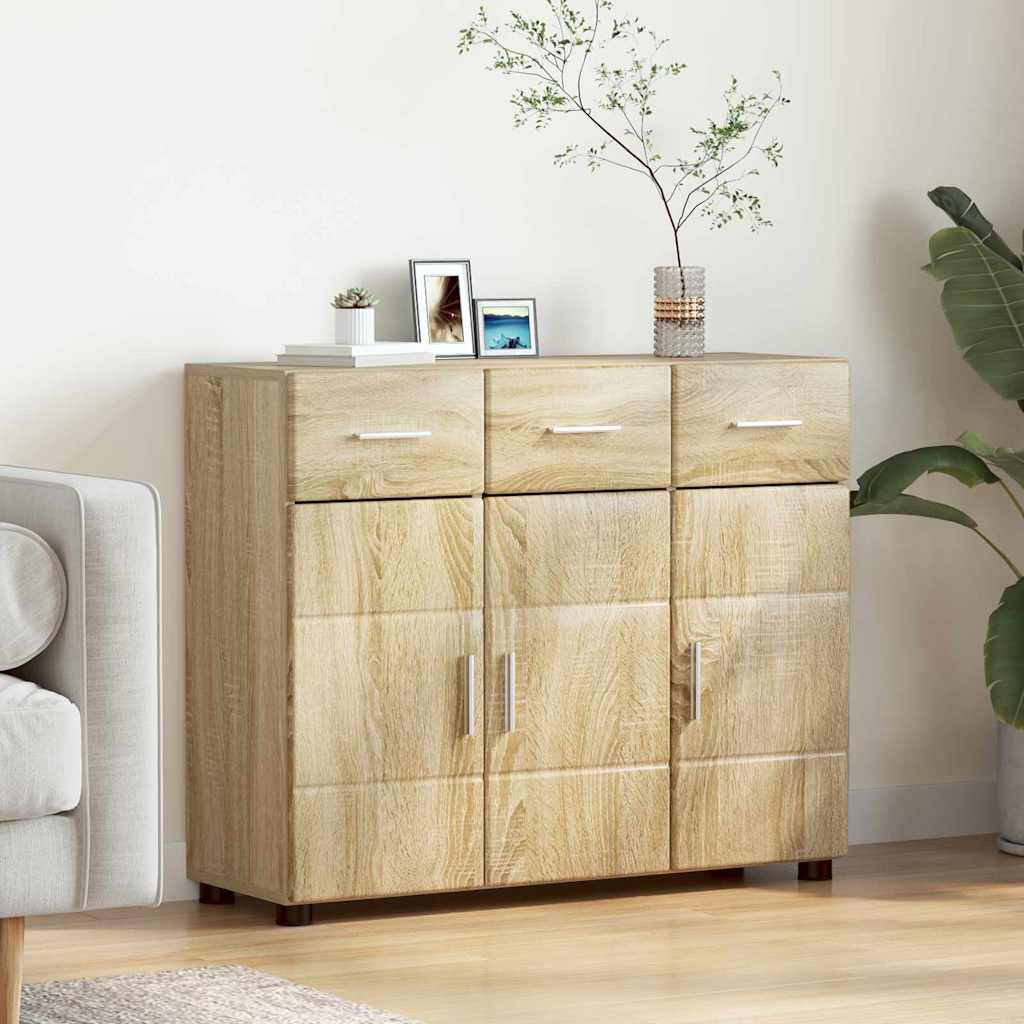 Πλαϊνό γραφείο με ράφι FLORIN Δρύς Sonoma 88,5 x 30,5 x 73 εκ - Pakobazaar