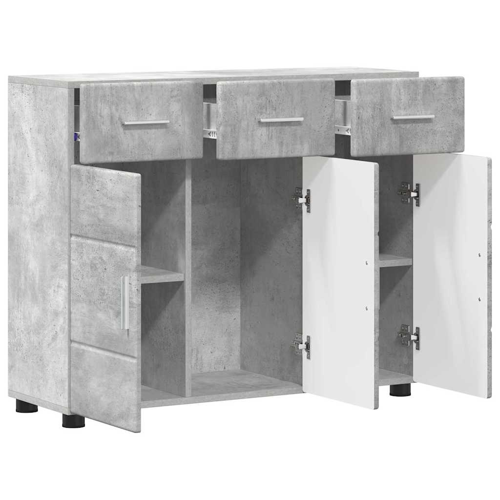 Πλαϊνό γραφείο FLORIN Σκυρόδεμα Γκρι 88,5 x 30,5 x 73 εκ - Pakobazaar