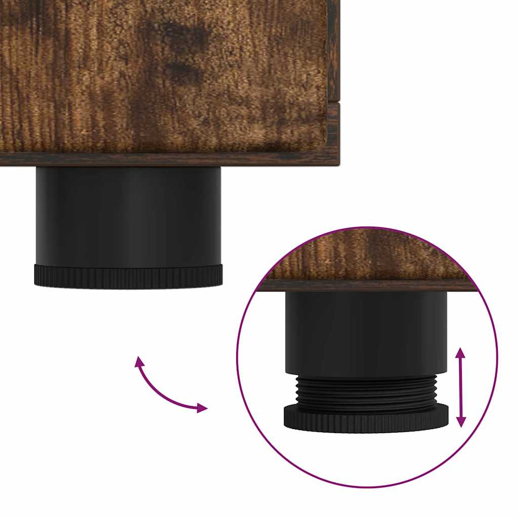 Πλαϊνό γραφείο με ράφι FLORIN Καπνιστό Δρύς 88,5 x 30,5 x 73 εκ - Pakobazaar