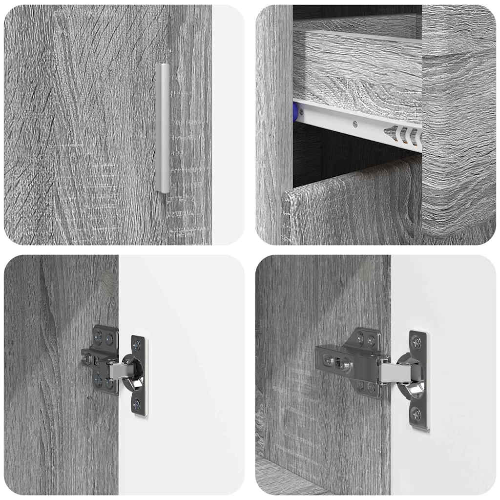 Πλαϊνό γραφείο με ράφι FLORIN Γκρίζο Σονομα 88,5 x 30,5 x 73 εκ - Pakobazaar