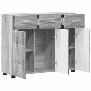 Πλαϊνό γραφείο με ράφι FLORIN Γκρίζο Σονομα 88,5 x 30,5 x 73 εκ - Pakobazaar