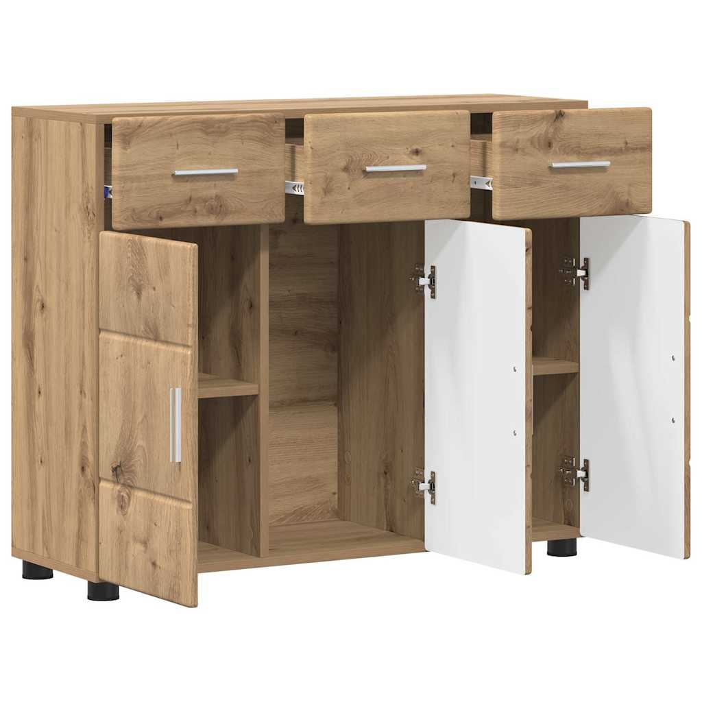 Πλαϊνό γραφείο με ράφι FLORIN Artisan Oak 88,5 x 30,5 x 73 εκ - Pakobazaar