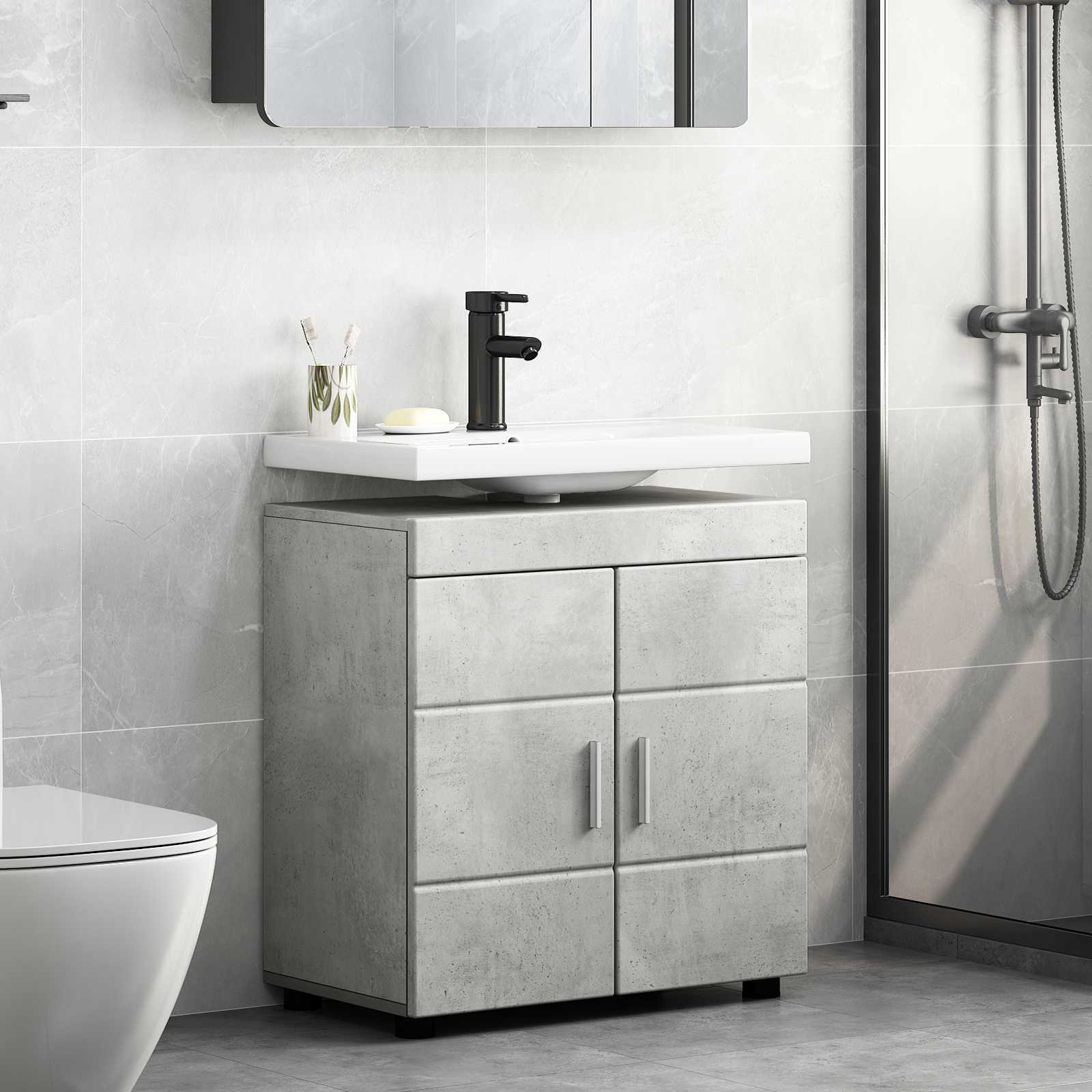 Σετ Ντουλαπιών Μπάνιου TULUM Σκυρόδεμα Γκρι 60 x 34 x 63 εκ - Pakobazaar