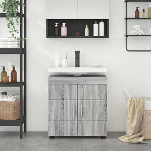 Σετ Ντουλαπιών Μπάνιου TULUM Γκρίζο Σονομα 60 x 34 x 63 εκ - Pakobazaar