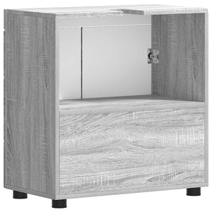 Σετ Ντουλαπιών Μπάνιου TULUM Γκρίζο Σονομα 60 x 34 x 63 εκ - Pakobazaar