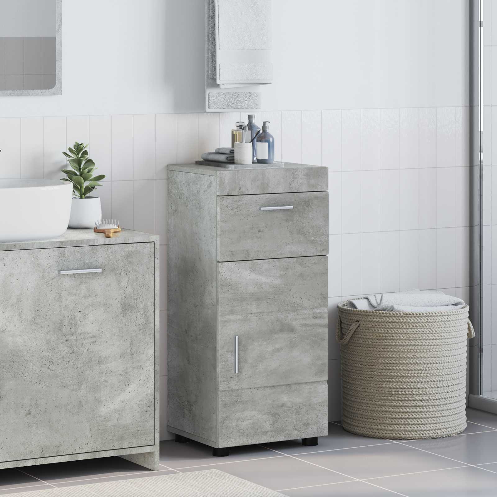 Σετ Ντουλαπιών Μπάνιου TULUM Σκυρόδεμα Γκρι 37 x 31,5 x 82 εκ - Pakobazaar