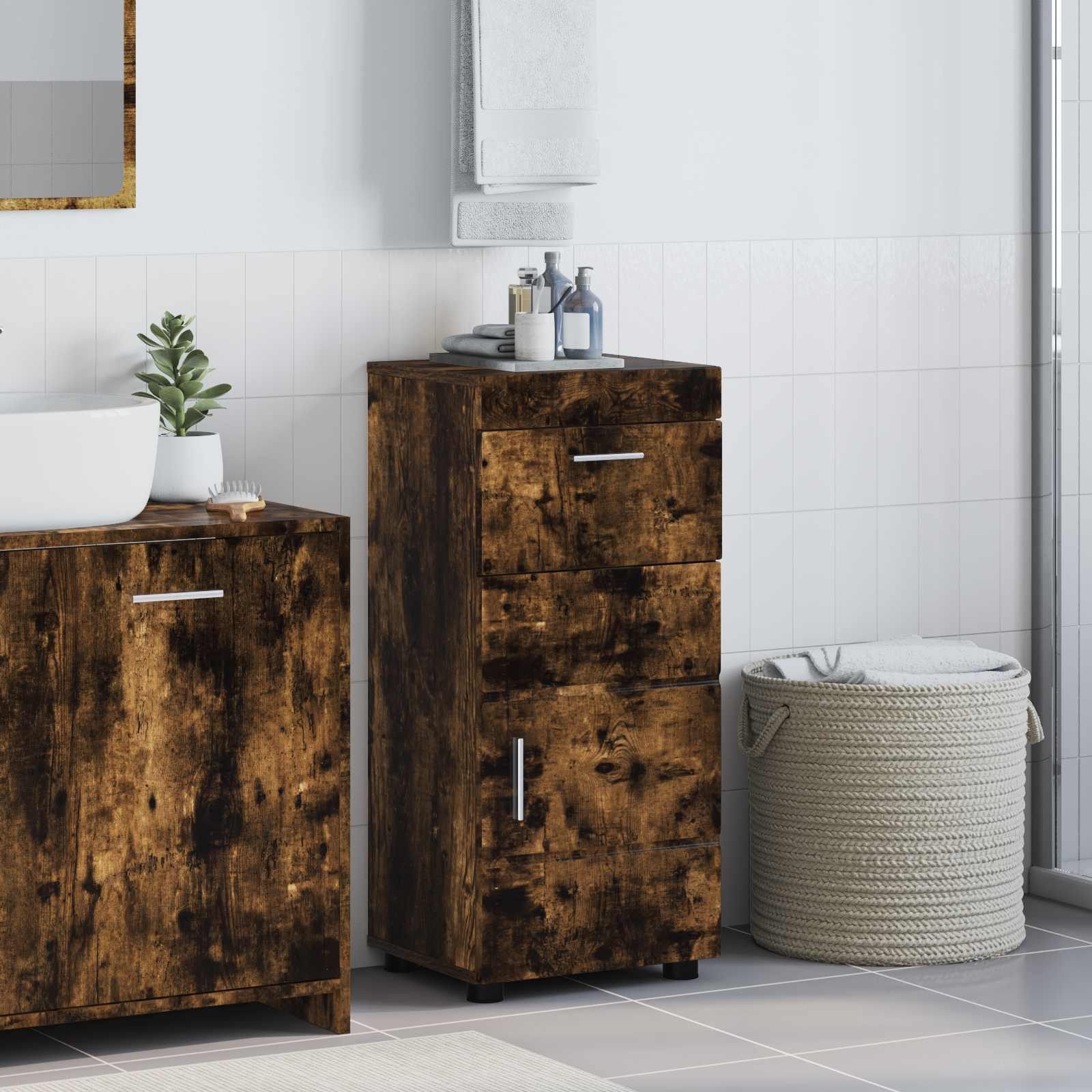 Σετ Ντουλαπιών Μπάνιου TULUM Καπνιστό Δρύς 37 x 31,5 x 82 εκ - Pakobazaar