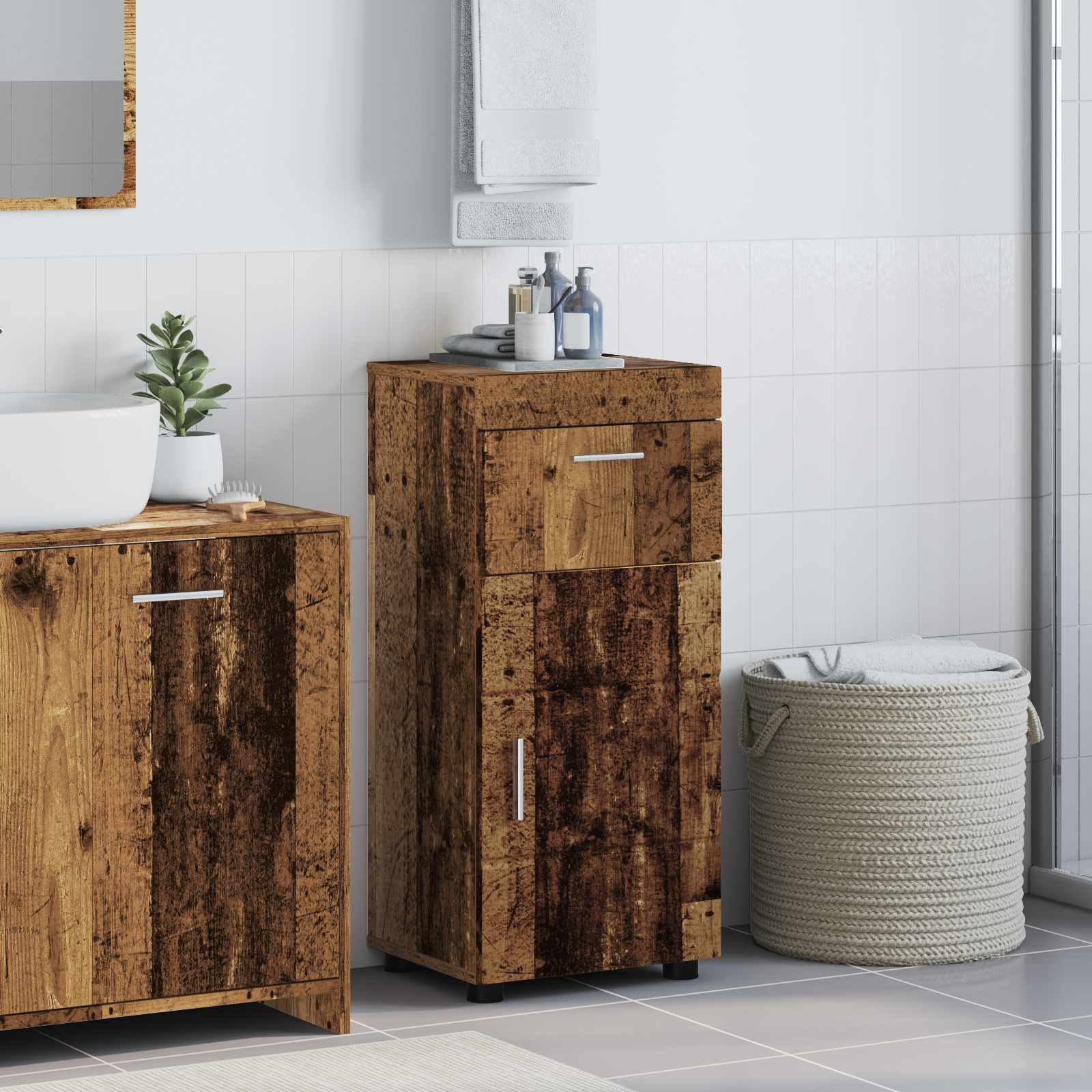 Σετ Ντουλαπιών Μπάνιου TULUM Παλιό ξύλο 37 x 31,5 x 82 εκ - Pakobazaar