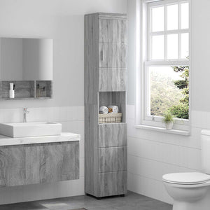 Σετ Ντουλαπιών Μπάνιου TULUM Γκρίζο Σονομα 37 x 31,5 x 203 εκ - Pakobazaar