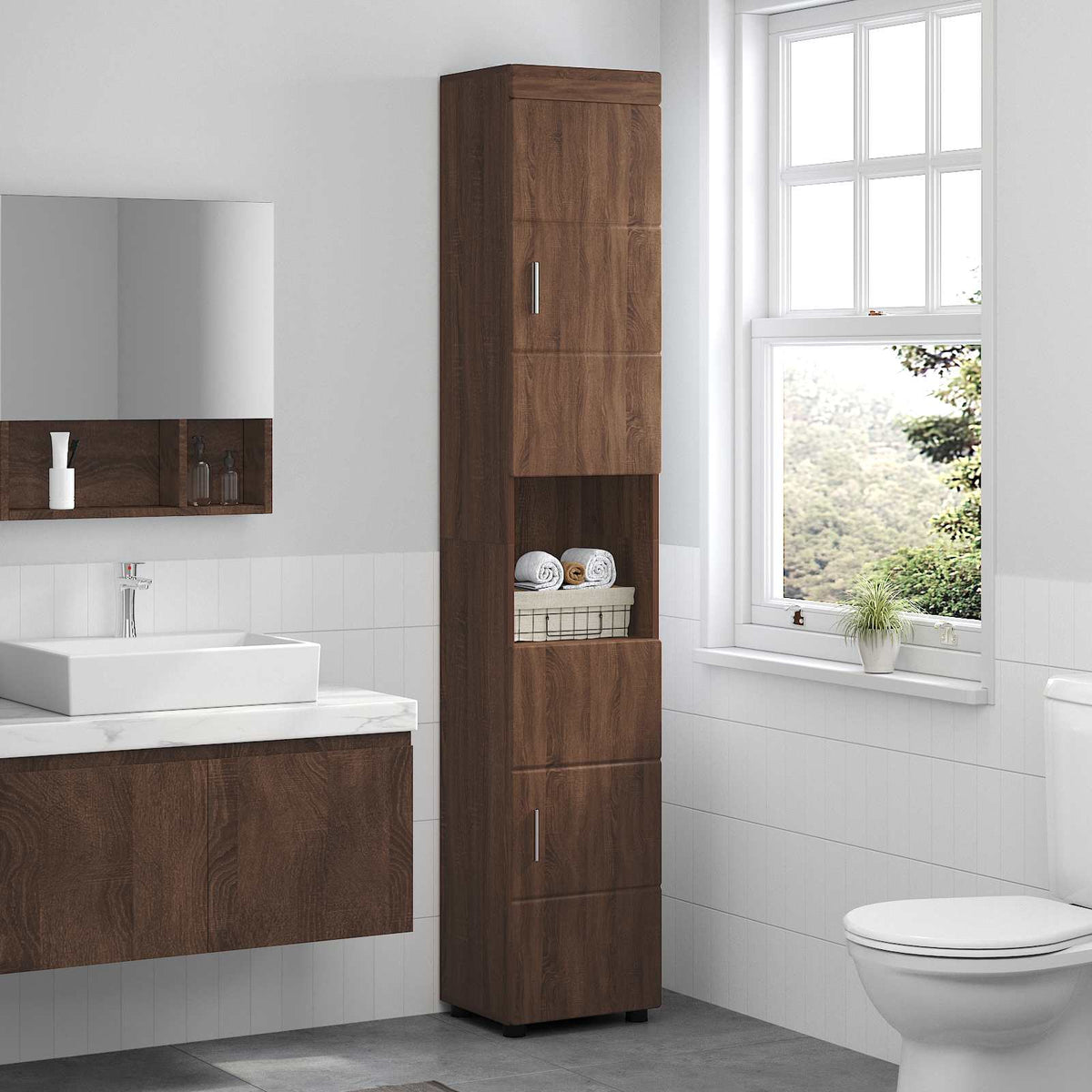 Σετ Ντουλαπιών Μπάνιου TULUM Καφέ δρυς 37 x 31,5 x 203 εκ