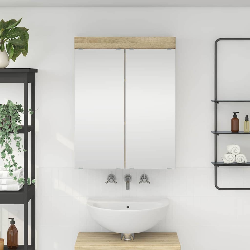Καθρέφτης Ντουλάπα Μπάνιου TULUM Δρύς Sonoma 60 x 16,5 x 78 εκ - Pakobazaar