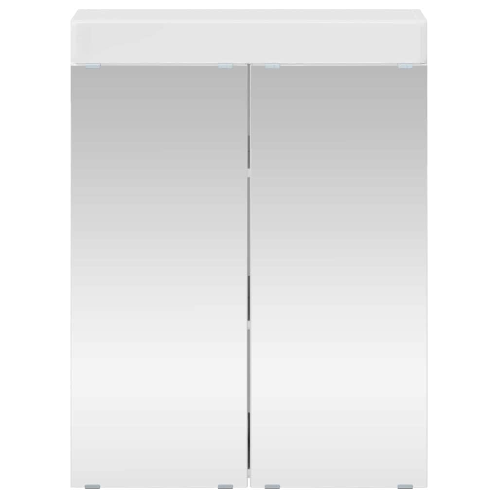 Καθρέφτης Ντουλάπα Μπάνιου με ράφι TULUM Υψηλής γυαλάδας λευκό