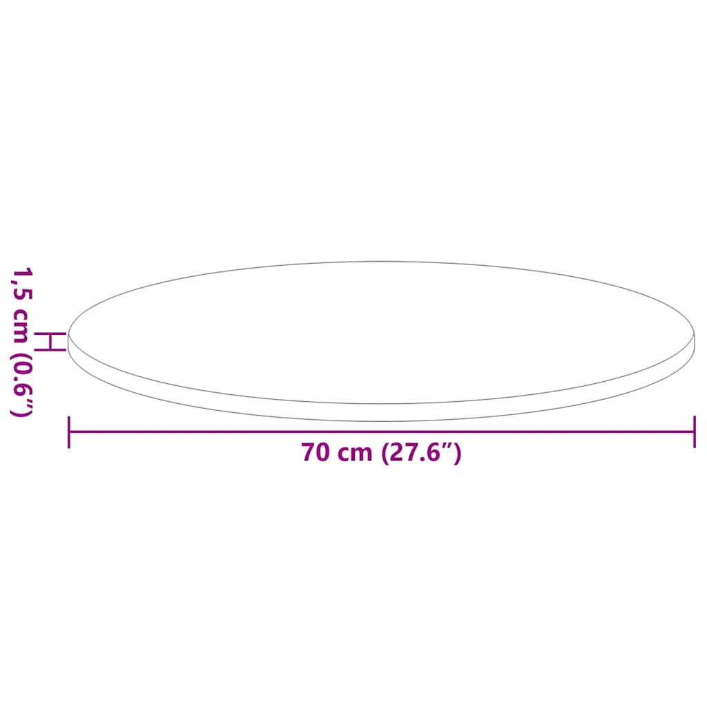 Καπάκι τραπεζιού Μαύρο Ø 70 x 1,5 cm Επεξεργασμένο ξύλο